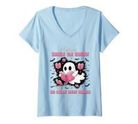 Femme Trick Treat Myself to Books Chemise Humoristique pour la Lecture de fantômes T-Shirt avec Col en V