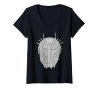 Femme Trilobite Fossil Ventral View Scientific Paléontology Art T-Shirt avec Col en V