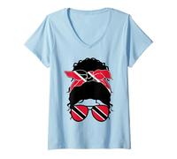 Femme Trinidad and Tobago Girl Drapeau Trinité-et-Tobago Femme T-Shirt avec Col en V
