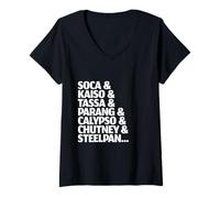 Femme Trinidad & Tobago Trini Patriotic Tee Carnival 2026 Fete T-Shirt avec Col en V