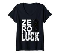 Femme Trinity Love Clothing Co., Motif Black Cat Front T-Shirt avec Col en V