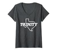 Femme Trinity University Tigers State of Texas Logo T-Shirt avec Col en V