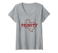 Femme Trinity University Tigers State of Texas Logo T-Shirt avec Col en V