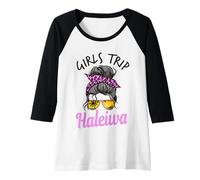 Femme Trip Haleiwa Oahu Hawaii Chignon pour Cheveux désordonnés Manche Raglan
