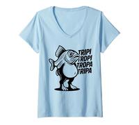 Femme Tripi Tropi Tropa Tripa Italian Brainrot Meme T-Shirt avec Col en V
