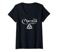 Femme Triquetra Charmed and Dangerous Celtic Knot Cheeky Witch T-Shirt avec Col en V