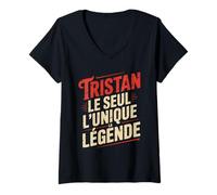Femme Tristan Homme Humour Idée Cadeau Humoristique Drôle T-Shirt avec Col en V