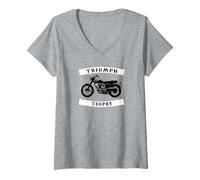 Femme Triumph TR6 Trophy - Moto classique T-Shirt avec Col en V