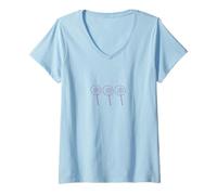 Femme Trois sucettes Violettes drôles Bonbons Mignonnes Mignonnes Halloween drôles T-Shirt avec Col en V