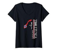 Femme Trolltunga Norway - Randonnée - Aventure - Nature Scandinave T-Shirt avec Col en V