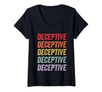 Femme Trompeur T-Shirt avec Col en V