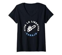 Femme Tronçonneuse Viva la Libertad Carajo, Reformer, Freedom T-Shirt avec Col en V