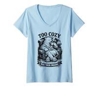 Femme Trop Confortable pour Votre Drame Bear Calm People T-Shirt avec Col en V