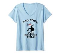 Femme Trop Cool pour la règle Britannique 4 Juillet George Washington Meme T-Shirt avec Col en V