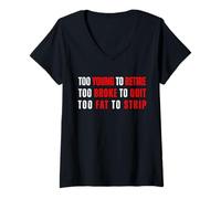 Femme Trop Jeune pour Prendre sa Retraite Trop cassé pour Quitter Meme Gag T-Shirt avec Col en V