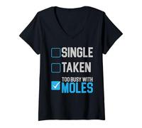Femme Trop occupé avec Moles Animal Mole Lover Mole Whisperer T-Shirt avec Col en V