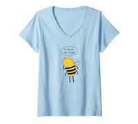 Femme Trop réfléchir à la philosophie de Bee Shakespeare, être ou ne pas être T-Shirt avec Col en V