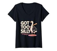 Femme Trop Ridicule Cool Oie avec Une Batte Oie Amoureuse T-Shirt avec Col en V