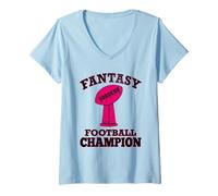 Femme Trophée Champion de Football Fantastique et déesse Rose T-Shirt avec Col en V