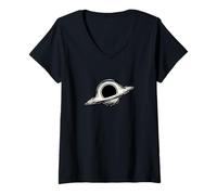 Femme Trou Noir T-Shirt avec Col en V