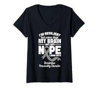 Femme Trouble de la personnalité Limite Ruban Gris BPD résilient T-Shirt avec Col en V