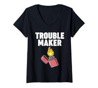 Femme Trouble Maker T-Shirt avec Col en V