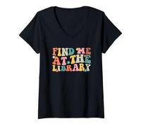 Femme Trouvez-Moi chez The Library Book Lover T-Shirt avec Col en V