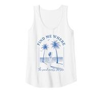Femme Trouvez-moi là où le sable rencontre la mer Beach Palms Girl Ocean Débardeur