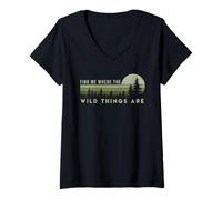 Femme Trouvez-Moi là où Les Animaux Sauvages sont en Plein air T-Shirt avec Col en V