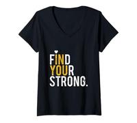 Femme Trouvez Votre Force en Vous Typographie de résilience inspirante T-Shirt avec Col en V