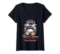 Femme True Crime Detective Division - Murder Shows Forensics T-Shirt avec Col en V