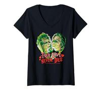 Femme True Love Never Dies Beetle Juice Style T-Shirt avec Col en V