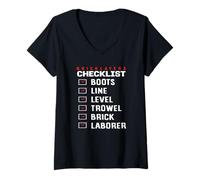 Femme Truelle de niveau de ligne pour briquetier T-Shirt avec Col en V