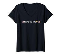 Femme Trumps Always Chicken Out Taco T-shirt humoristique let's go taco T-Shirt avec Col en V