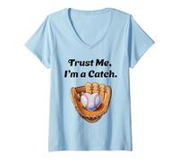 Femme Trust Me, I'm a Catch. - Fan de baseball T-Shirt avec Col en V