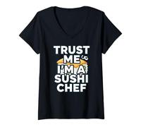 Femme Trust Me Im A Sushi Chef Funny Japanese Food Cook T-Shirt avec Col en V