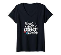 Femme Trust The Inner Healer Dicton drôle T-Shirt avec Col en V