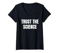 Femme Trust The Science Equality Pride Trans Rights Graphic Tee T-Shirt avec Col en V