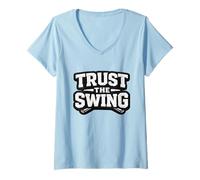 Femme Trust The Swing Golf Buddies Golf Citations Vibe Golfers T-Shirt avec Col en V