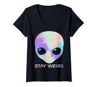 Femme Truth, is Out There Area - 51 Alien OVNI T-Shirt avec Col en V