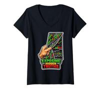 Femme Truths Trading Chart Humour T-Shirt avec Col en V