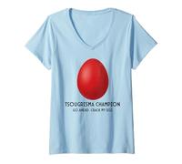 Femme Tsougisma Œuf de Champion orthodoxe Grec Amusant T-Shirt avec Col en V