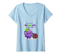 Femme Tu as Fait Un Travail de Raisin, Fais-Moi Un drôle de Jeu de Mots T-Shirt avec Col en V