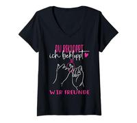 Femme Tu ES Fou, Je suis Fou, Nous, Amis, Meilleurs Amis, Meilleurs Amis T-Shirt avec Col en V