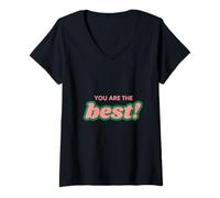 Femme Tu ES Le Meilleur Amour Positif T-Shirt avec Col en V