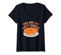 Femme Tu ES ma Fin Heureuse, drôle, délicieuse et Mignonne Tarte à la Citrouille T-Shirt avec Col en V