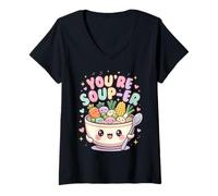 Femme Tu ES Souper T-Shirt avec Col en V
