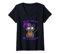 Femme Tu ES Une sorcière pour Halloween T-Shirt avec Col en V