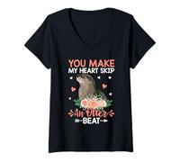 Femme Tu Fais Battre Mon cœur T-Shirt avec Col en V