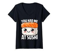 Femme Tu m'as Fait Manger des sushis T-Shirt avec Col en V